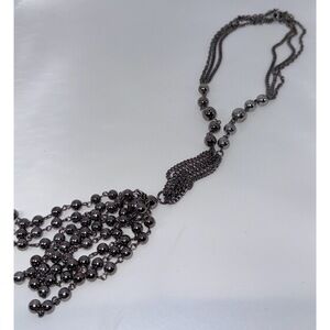 Vintage Multi-strand Ball-Beaded Chain With Chandelier Tassel